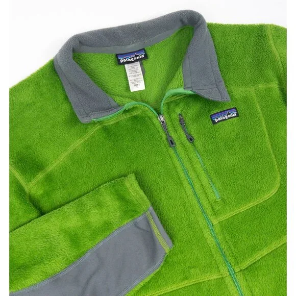 Patagonia R2 Fleece Jacket Men's XL Green Gray Full Zip Fuzzy Outdoor 25136 - Picture 4 of 13